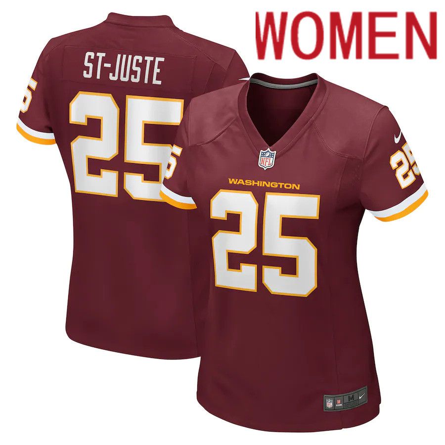 Women Washington Redskins 25 Benjamin St-Juste Nike Burgundy Game NFL Jersey